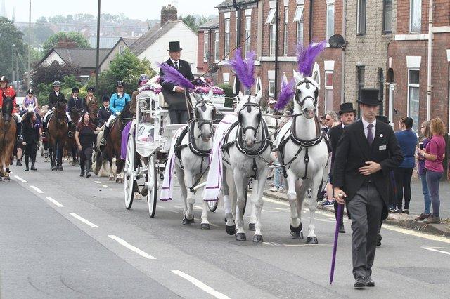 Hundreds of people took to Chesterfield's streets in July for Gracie Spinks' funeral. Gracie's beloved horse Paddy followed her coffin, which was in a white horse-drawn carriage.