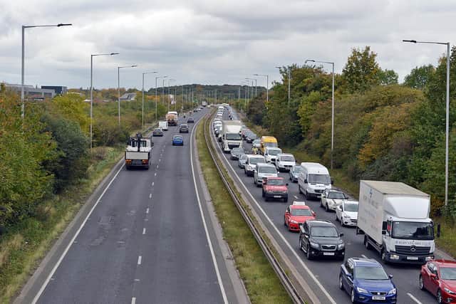 Sheffield Parkway A630. Looking towards Sheffield.