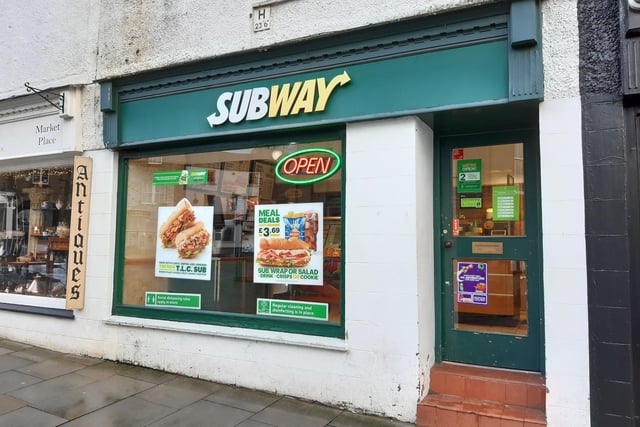 Subway is open on Market Place.