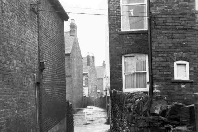 A shot between houses in Chesterfield in the 1970s. Pictured supplied by Chesterfield Museum Service\Chesterfield Borough Council