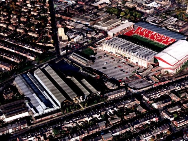 The view of Blades Stadium in 1997