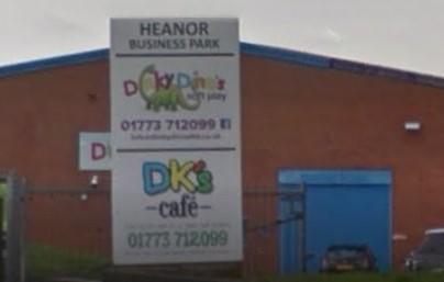 Dinky Dino's Soft Play,  Unit 1,  Heanor Business Park, Derby Road, Heanor DE75 7QL. Rating: 4.2 out of 256 Google reviews. "Outstanding play centre. I went at a quieter time and couldn't believe how spacious it was. Very clean and tidy and so many things to play with. My little man didn't want to leave."