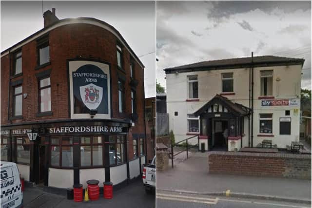 The Staffordshire Arms and Pitsmoor Hotel were both stripped of their licences.