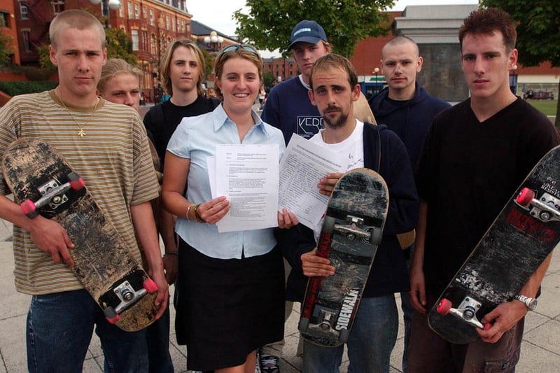 Members of the Hartlepool Skateboard Association were pictured with Coun Pam Hargreaves in 2003 as they presented a petition to the Culture and Leisure Scrutinty Forum. But who can tell us more?