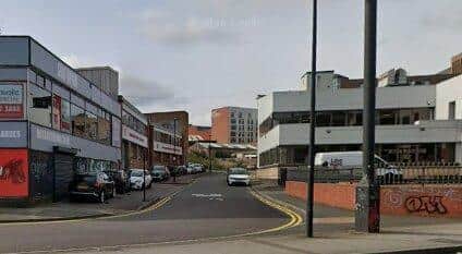 Allen Street in Shalesmoor, Sheffield, with the boxing gym that would become Retrodome on the left and Portland House on the right. Picture: Google Maps