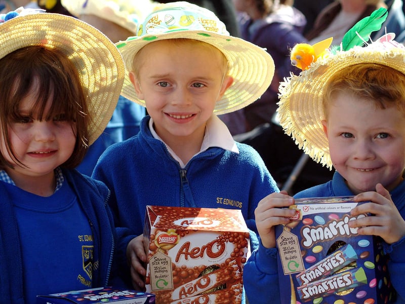 Easter bonnet winners at St Edmund's Primary School in Mansfield Woodhouse.