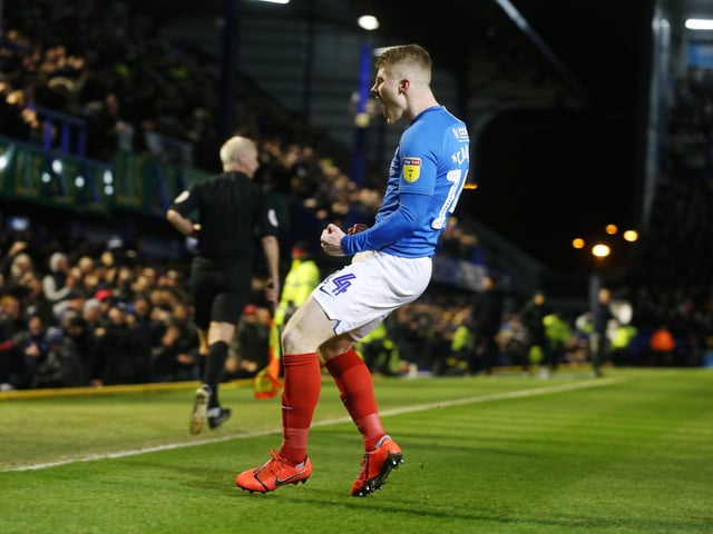 Andy Cannon celebrates in front of the South Stand