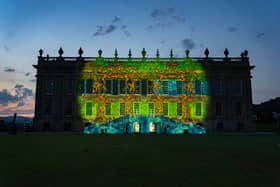 Chatsworth House will be lit up on October 22 and 23, 2021. Photo by Simon Broadhead.