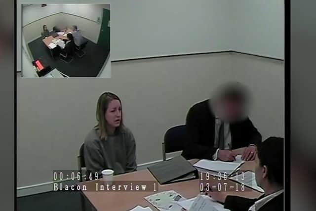 Lucy Letby during one of her police interviews. The 33-year-old has been found guilty at Manchester Crown Court of the murders of seven babies and the attempted murders of six others at the Countess of Chester Hospital