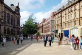 An artist's impression of how Pinstone Street will look