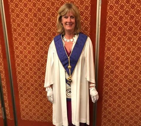 Jill Boyington, a Sheffield freemason in her regalia.