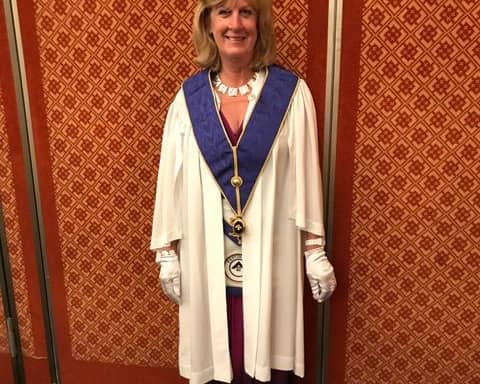 Jill Boyington, a Sheffield freemason in her regalia.
