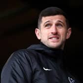 PETERBOROUGH, ENGLAND - JANUARY 28: John Mousinho manager of Portsmouth ahead of the Sky Bet League One between Peterborough United and Portsmouth at London Road Stadium on January 28, 2023 in Peterborough, England. (Photo by Catherine Ivill/Getty Images)