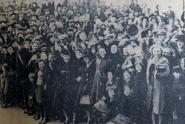 Huge crowds turned out to see the Jarrow seamen who had been rescued from a German ship in 1940.
