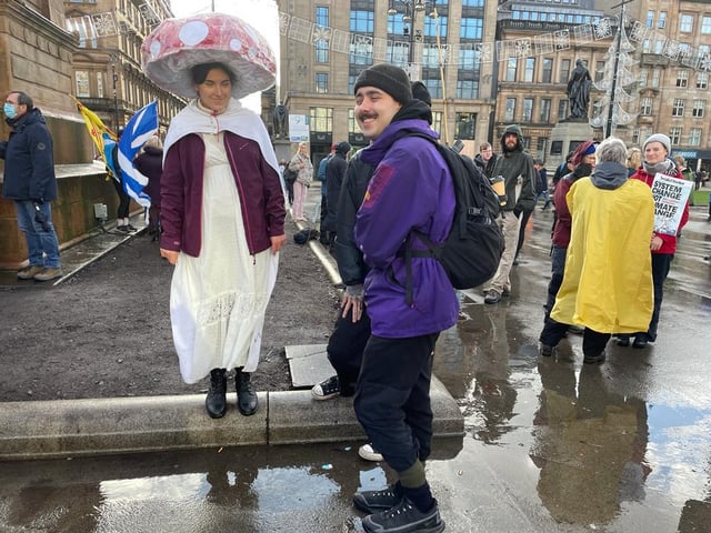Protesters at George Square this afternoon.