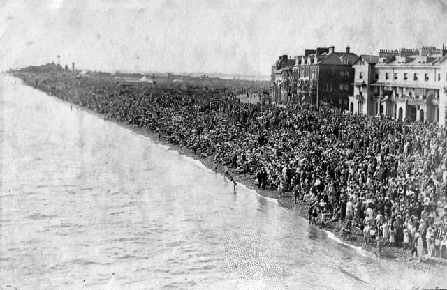 A packed Southsea beach in the 1920s, but what was the occasion?