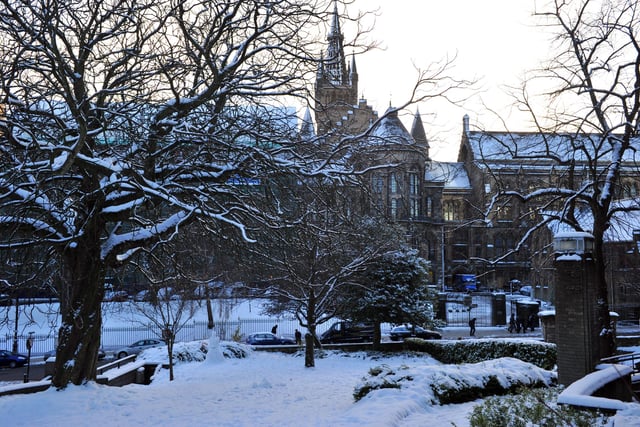 Glasgow University during the heavy snow spells in December 2010.