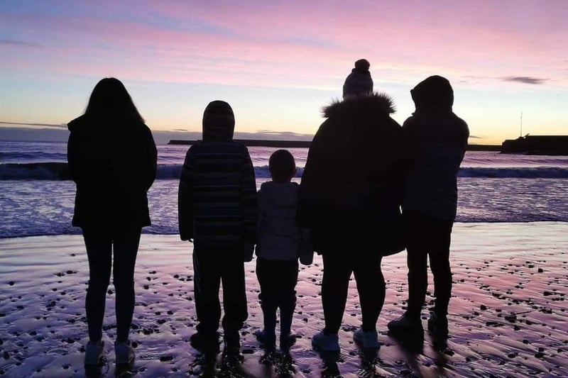 Rebecca Anderson's family enjoy their first Christmas Day sunrise in Sunderland.