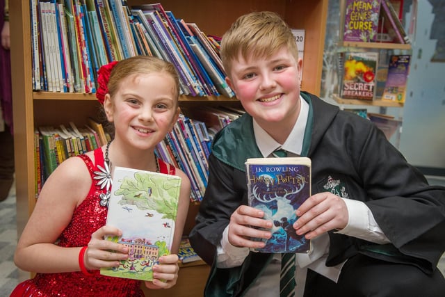 Over 800 pupils will be dressing up as their favourite book characters.
Pictured: Taylor Falon 9 and Quinn Whiley 11  Picture: Habibur Rahman