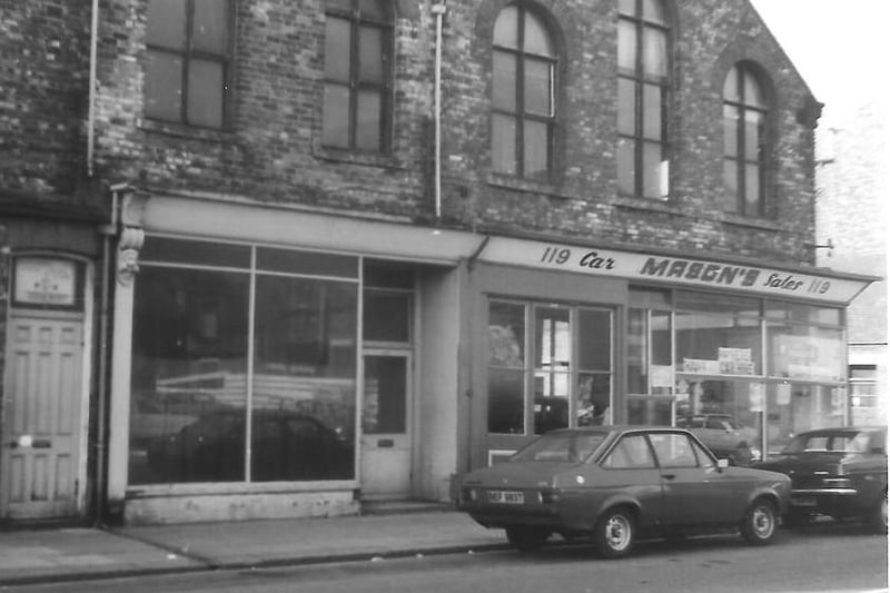 Mason's Car Sales on the corner of Park Road and Campion Street in a photo from the 1980s. Photo: Hartlepool Library Service.