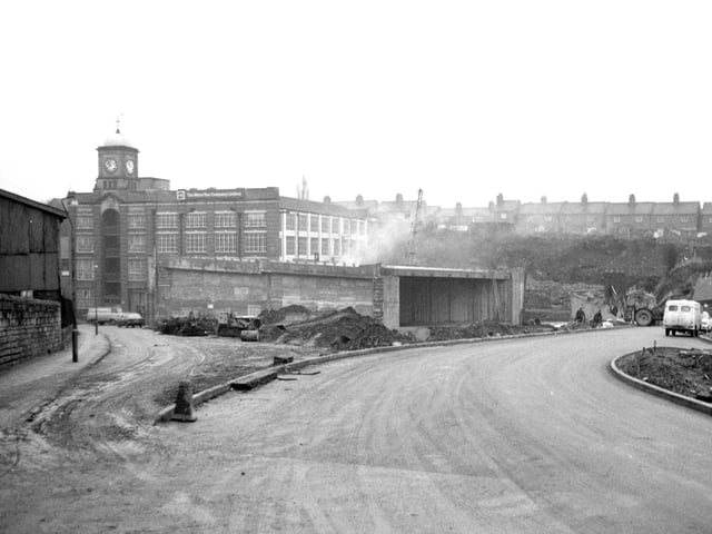 The iconic Metal Box building in the background as the road looks to be taking shape