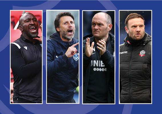 From left: Darren Moore, Danny Cowley, Alex Neil and Ian Evatt