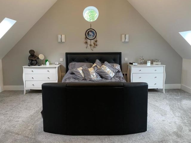 The fourth and final bedroom at the Forest Town property has a touch of elegance to it. Double wardrobes are a bonus, as is access to the family bathroom.