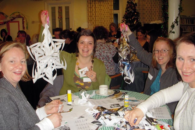 Christmas decoration making at Seven Hills WI in 2012