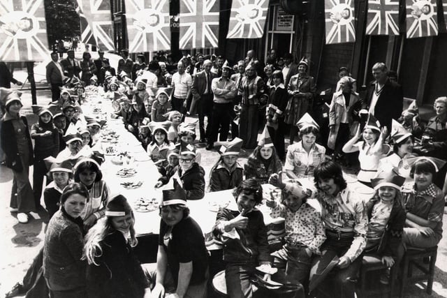 Silver jubilee celebrations on the Wicker, just outside Sheffield city centre, in 1977