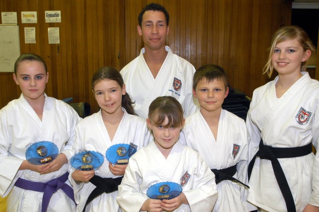 Sensei Paul Jalam pictured in 2006 with members of Ollerton Karate Club who took part in the British Champiships. Pictured from the left are; Debbie McCaskill, Courtney Hibberd, Laura McCaskill, Edward Faulkner and Kathryn Faulkner