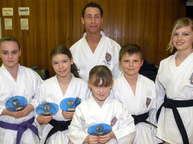 Sensei Paul Jalam pictured in 2006 with members of Ollerton Karate Club who took part in the British Champiships. Pictured from the left are; Debbie McCaskill, Courtney Hibberd, Laura McCaskill, Edward Faulkner and Kathryn Faulkner