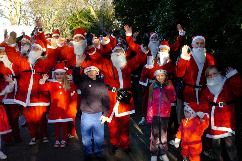 The Santa Fun Run in aid of Hartlepool and District Hospice in Ward Jackson Park. The Santas were ready for the off 9 years ago. Were you among them?