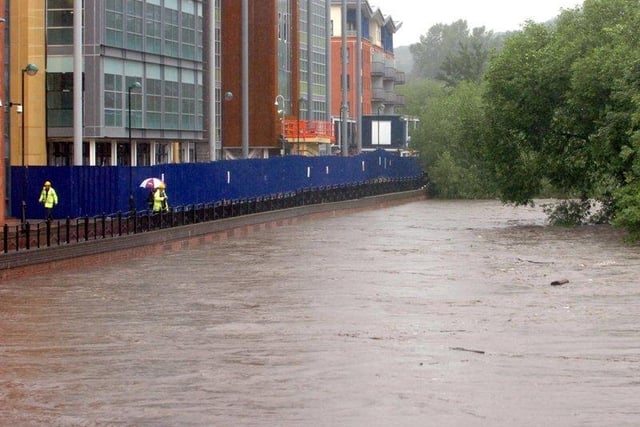 The River Don at Lady's Bridge as the water rose on June 26, 2007
