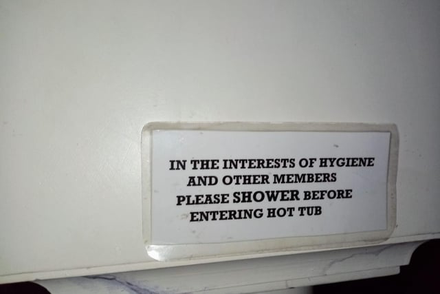 A notice inside the former La Chambre swingers club in Attercliffe, Sheffield