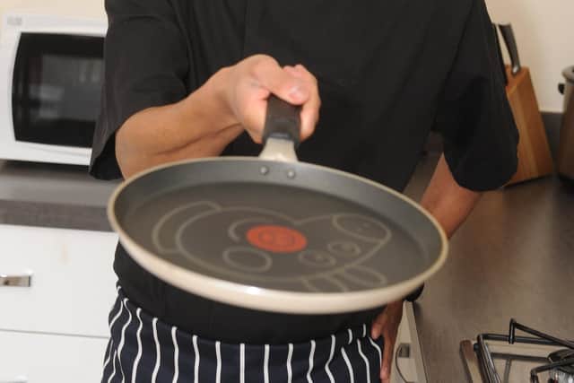 Chef Sanjeev said that it is very essential to use a non-stick pan.