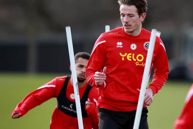 Sander Berge of Norway and Sheffield United trains with Iliman Ndiaye: Simon Bellis/Sportimage