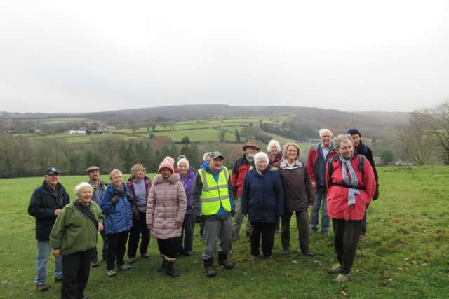 The Dore group enjoy the lovely views over Derbyshire