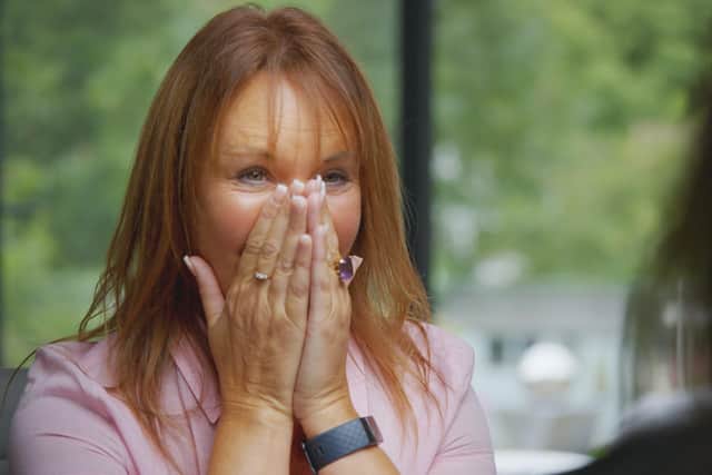 Amanda is ecstatic when Davina visits to tell her the news that her birth mother has been found. Credit: Wall To Wall Productions