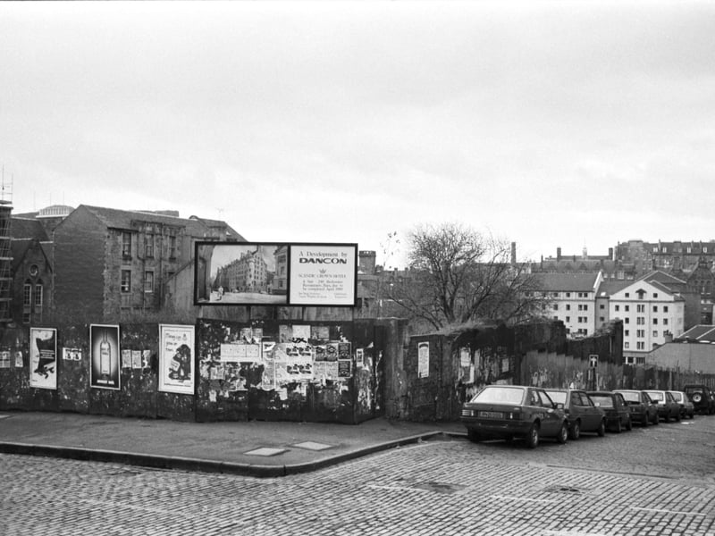 In December 1988, the Niddry Street/High Street gap-site was confirmed as the location for a new Edinburgh hotel (then called the Scandic Crown), which is now known as the Crowne Plaza. 