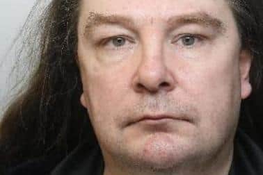Pictured is Peter Aird, aged 53, of Bramall Lane, Sheffield, who was sentenced at Sheffield Crown Court to 12 months of custody after he pleaded guilty to to four counts of sending an article with intent to cause distress or anxiety between November 29, 2021, and December 2, 2021, by posting four anti-Semitic cards to neighbours' homes.