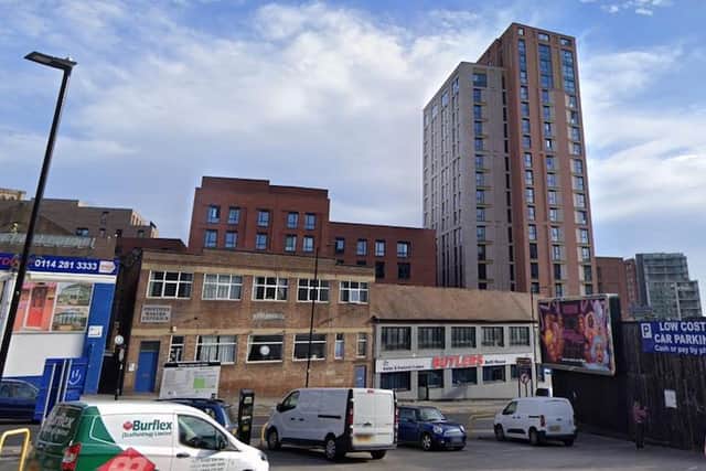 New flats have been going up behind the Ernest Wright factory. Pic: Google.