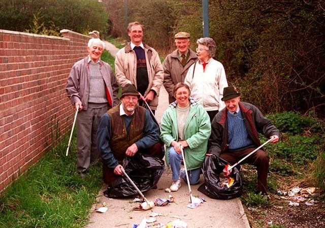 Pictured in Mosborough where volunteer litter pickers have been busy clearing up rubbish from the area. Seen, left to right front are, Fred Bloor, Gloria Day, and Ray Dyson. At the back are Brian Newbolt, Harry Holland, Alun Montgomery and Margaret Bishop, March 21, 1998