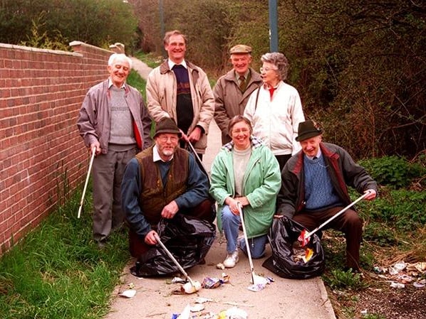 Pictured in Mosborough where volunteer litter pickers have been busy clearing up rubbish from the area. Seen, left to right front are, Fred Bloor, Gloria Day, and Ray Dyson. At the back are Brian Newbolt, Harry Holland, Alun Montgomery and Margaret Bishop, March 21, 1998