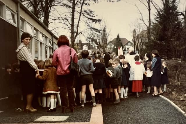 Flashback to 1982 when a new infant block was built to replace the pre-fab, opened by Bishop of Hallam Gerald Moverley