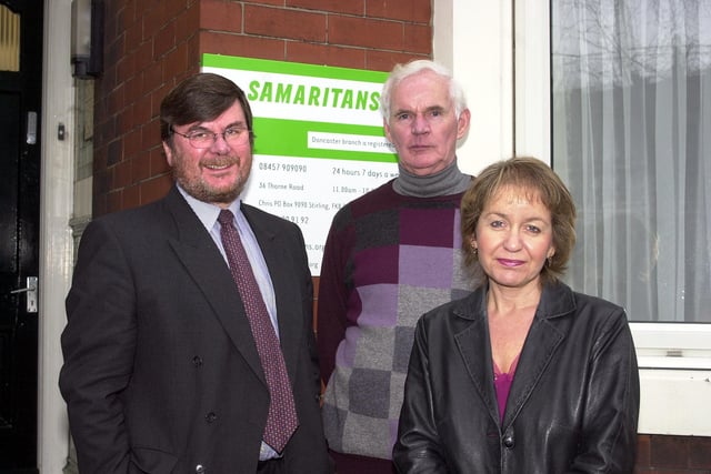 Doncaster Central MP Rosie Winterton visited the Samaritans Doncaster base in Thorne Road  in 2004. Looking on is the Samaritans national chief executive Simon Armson (left) and Doncaster branch director Denis Pilsworth.