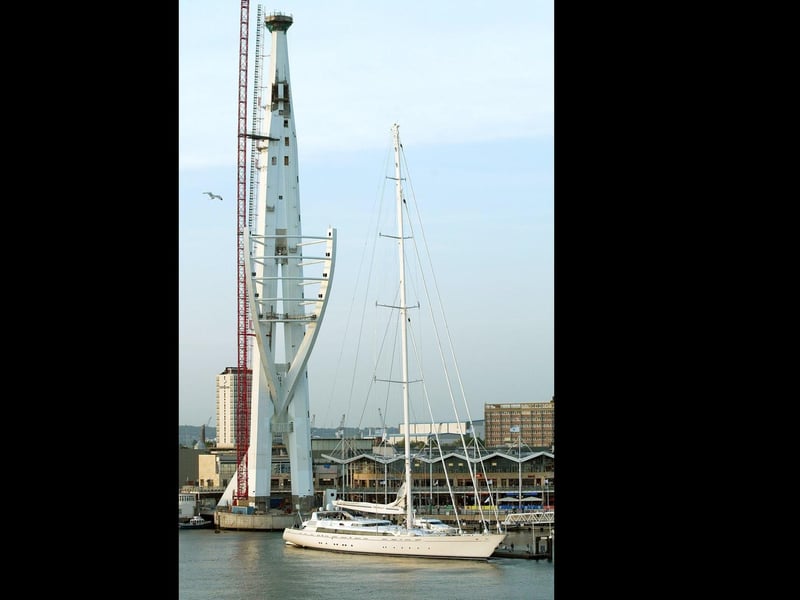 Hailed as an iconic focus of the new Gunwharf Quays which was built in place of HMS Vernon, the Spinnaker Tower originally went by another name. It was supposed to be called the Millennium Tower - but it wasn't ready in time for the year 2000. It was eventually opened on October 2005.