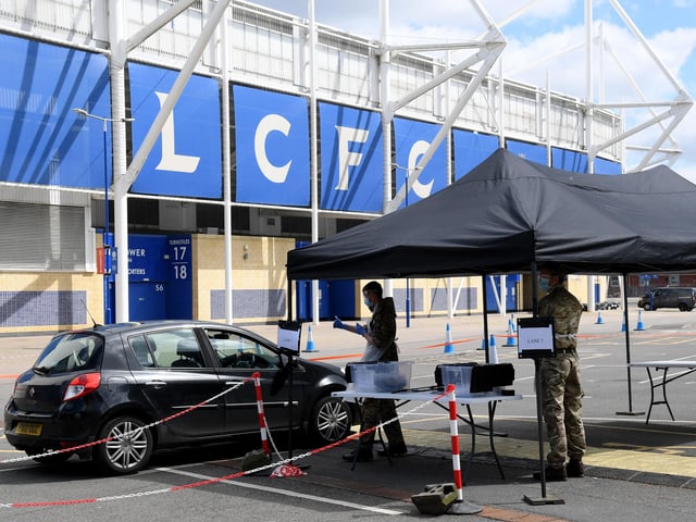 Leicester has an infection rate of 1,083.8 and 3,850 confirmed cases. The city's infection rate is 28 per cent higher than the next highest infected area per 100,000 of the population (photo by Ross Kinnaird/Getty Images).