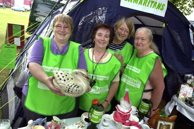 A welcome smile  at Rotherham show from the Rotherham branch of the Samaritans L to R Maureen, April, Helen and June  in 2003