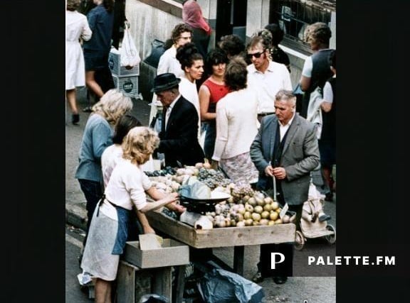 Market traders working in Dixon Lane, Sheffield, September 25, 1970......fruit stall. Photo: Sheffield Newspapers