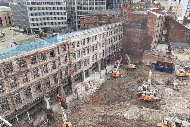 Site of the new Radisson Hotel in Sheffield city centre. Picture Scott Merrylees